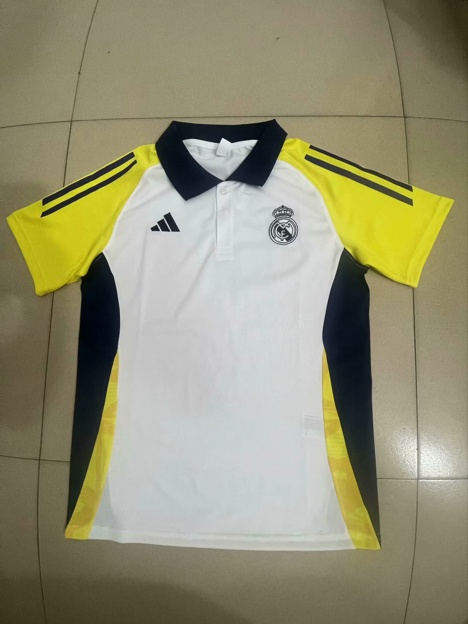 AAA Quality Real Madrid 24/25 White/Yellow Polo Shirts